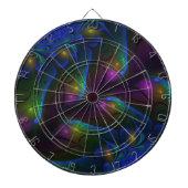 Farbiges Abstraktes, modernes, trendiges Fraktal Dartscheibe (vorne)