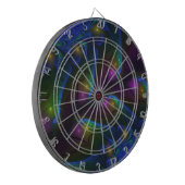 Farbiges Abstraktes, modernes, trendiges Fraktal Dartscheibe (Vorderseite Links)