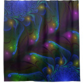 Farbiges Abstraktes, modernes, trendiges Fraktal Duschvorhang (Vorderseite)