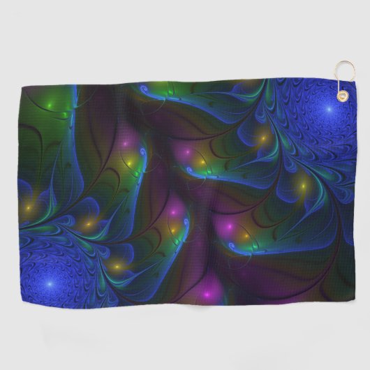 Farbiges Abstraktes, modernes, trendiges Fraktal Golfhandtuch (Horizontal)