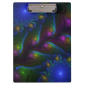 Farbiges Abstraktes, modernes, trendiges Fraktal Klemmbrett (Vorderseite)