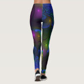 Farbiges Abstraktes, modernes, trendiges Fraktal Leggings (Rückseite)