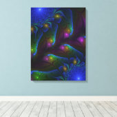 Farbiges Abstraktes, modernes, trendiges Fraktal Leinwanddruck (Insitu (Holzboden))