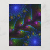 Farbiges Abstraktes, modernes, trendiges Fraktal Postkarte (Vorderseite)