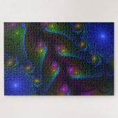 Farbiges Abstraktes, modernes, trendiges Fraktal Puzzle (Horizontal)