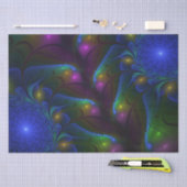 Farbiges Abstraktes, modernes, trendiges Fraktal Seidenpapier (Handwerk)