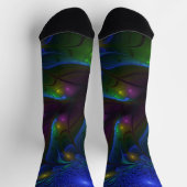 Farbiges Abstraktes, modernes, trendiges Fraktal Socken (Oben)