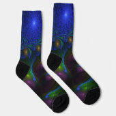 Farbiges Abstraktes, modernes, trendiges Fraktal Socken (Rechts)