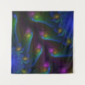 Farbiges Abstraktes, modernes, trendiges Fraktal Wandteppich (Vorderseite (Horizontal))