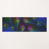 Farbiges Abstraktes, modernes, trendiges Fraktal Yogamatte (Vorderseite (Horizontal))