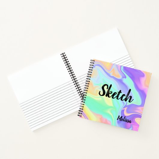 Farbiges Abstraktes Monogram-Sketchbook-Notebook Notizblock (Innenseite)