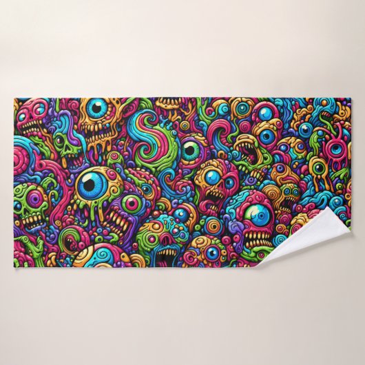 Farbiges Abstraktes Monster Badehandtuch (Badehandtuch)