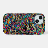 Farbiges Abstraktes Monster iPhone 15 Hülle (Rückseite (Horizontal))