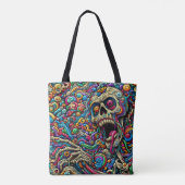 Farbiges Abstraktes Monster Tasche (Rückseite)