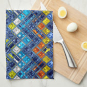Farbiges Abstraktes Mosaikmuster #5 Geschirrtuch (Viertel Falte)