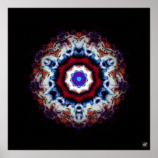 Farbiges abstraktes Muster (Alien Auge 1) Poster (Vorne)
