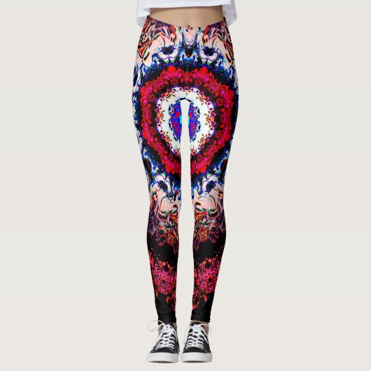 Farbiges abstraktes Muster (Alien Auge) Leggings (Vorderseite)