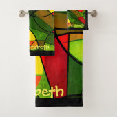 Farbiges abstraktes Muster Badhandtuch Set (Insitu)