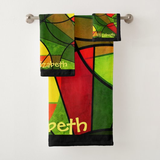 Farbiges abstraktes Muster Badhandtuch Set (Insitu)