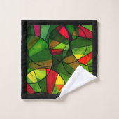 Farbiges abstraktes Muster Badhandtuch Set (Waschlappen)