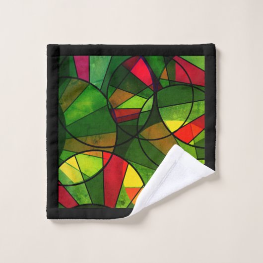 Farbiges abstraktes Muster Badhandtuch Set (Waschlappen)