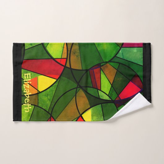 Farbiges abstraktes Muster Badhandtuch Set (Handtuch)