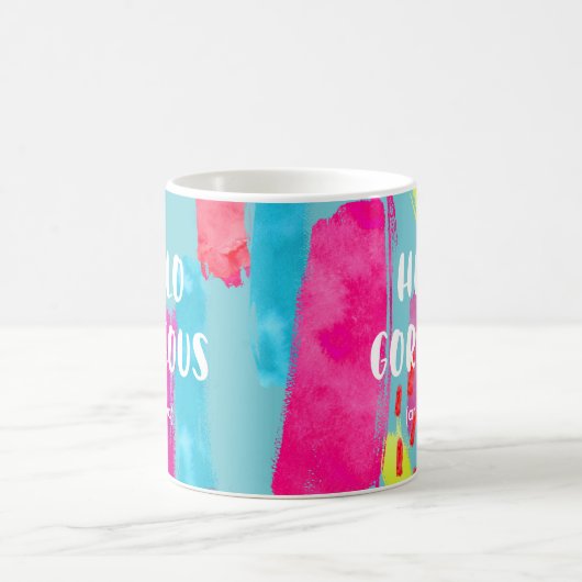 Farbiges Abstraktes Muster der 80er Jahre | Hallo Kaffeetasse (Mittel)