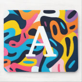 Farbiges Abstraktes Muster Mit Monogramm Mousepad (Vorne)