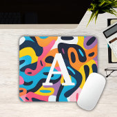 Farbiges Abstraktes Muster Mit Monogramm Mousepad