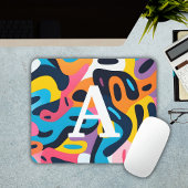 Farbiges Abstraktes Muster Mit Monogramm Mousepad