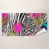 Farbiges abstraktes Muster mit Zebra textureabstra Badehandtuch (Badehandtuch)
