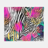 Farbiges abstraktes Muster mit Zebra textureabstra Fleecedecke (Vorderseite (Horizontal))