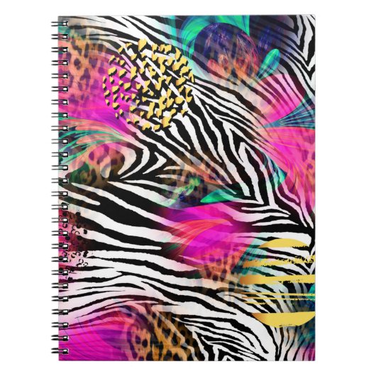 Farbiges abstraktes Muster mit Zebra textureabstra Notizblock (Vorderseite)