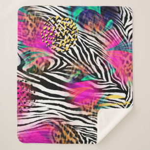 Farbiges abstraktes Muster mit Zebra textureabstra Sherpadecke