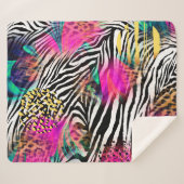 Farbiges abstraktes Muster mit Zebra textureabstra Sherpadecke (Vorderseite (Horizontal))