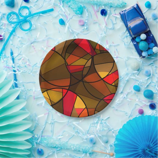 Farbiges abstraktes Muster Pappteller (Party)