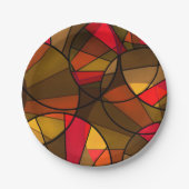 Farbiges abstraktes Muster Pappteller (Vorderseite)