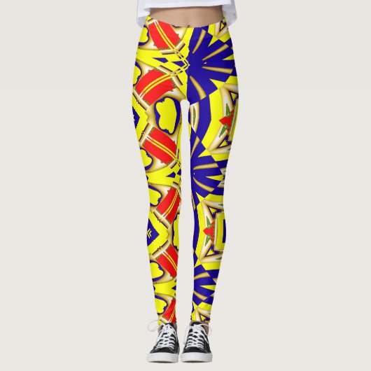 Farbiges abstraktes Muster "Ratti_Creative_Arts" Leggings (Vorderseite)