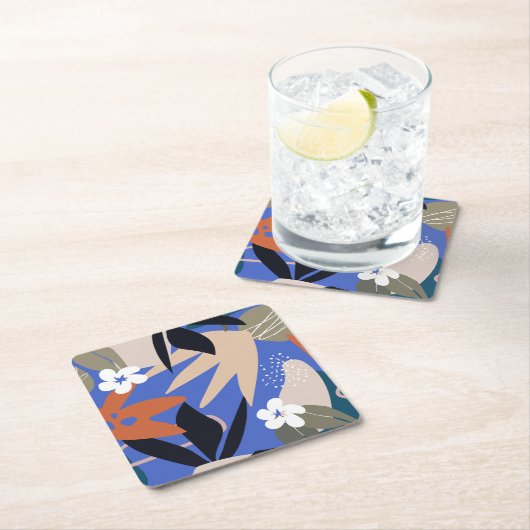 Farbiges abstraktes Muster Rechteckiger Pappuntersetzer (Vor Ort)