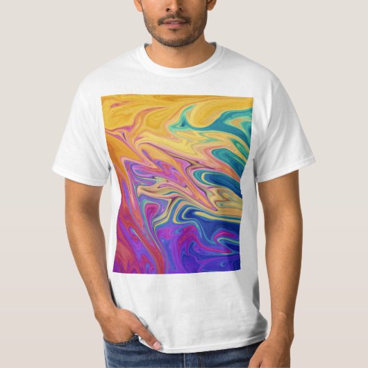 Farbiges abstraktes Muster T-Shirt (Vorderseite)