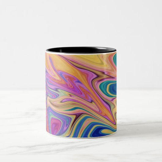 Farbiges abstraktes Muster Zweifarbige Tasse (Mittel)