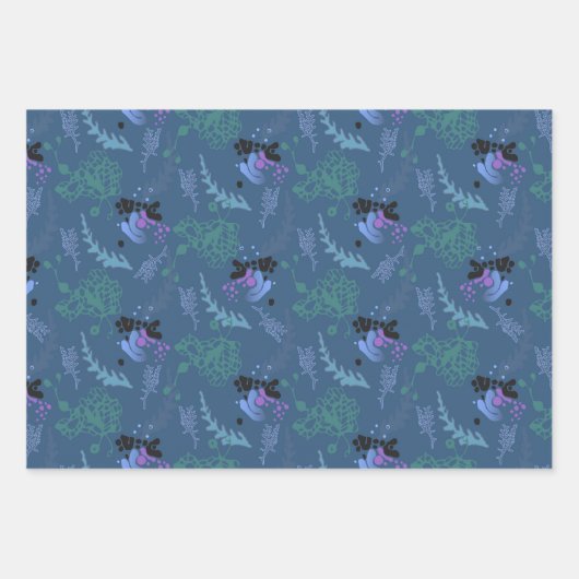 Farbiges Abstraktes Mustervordruckpapier Geschenkpapier Set (Vorderseite 2)