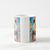 Farbiges abstraktes panda tierisches Design Kaffeetasse (Mittel)