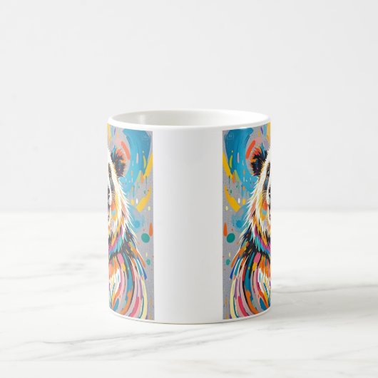 Farbiges abstraktes panda tierisches Design Kaffeetasse (Mittel)