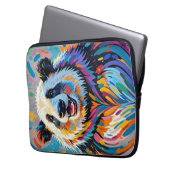 Farbiges abstraktes panda tierisches Design Laptopschutzhülle (Vorderseite Links)