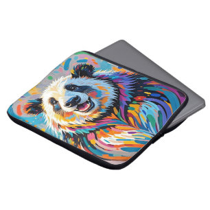 Farbiges abstraktes panda tierisches Design Laptopschutzhülle