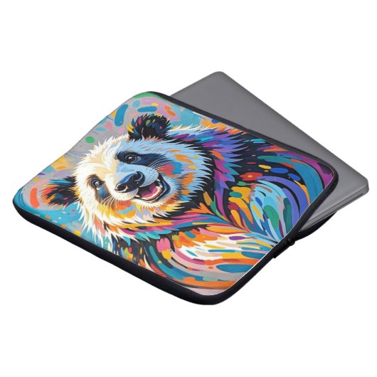 Farbiges abstraktes panda tierisches Design Laptopschutzhülle (Vorne Oben)