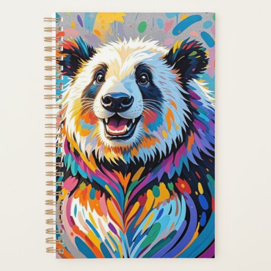 Farbiges abstraktes panda tierisches Design Planer (Vorderseite)