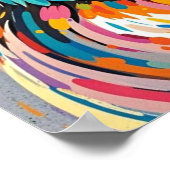 Farbiges abstraktes panda tierisches Design Poster (Ecke)