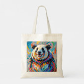 Farbiges abstraktes panda tierisches Design Tragetasche (Rückseite)